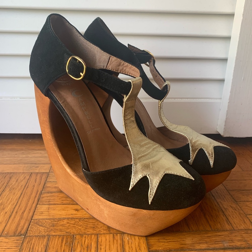Jeffrey Campbell Rock-Time Cutout Wooden Wedges
